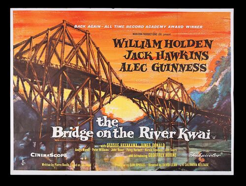 Lot #127 - THE BRIDGE ON THE RIVER KWAI (1958) - UK Quad, 1963