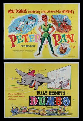 Lot #182 - DUMBO (1941), PETER PAN (1953) - Two UK Quads, 1949, 1965