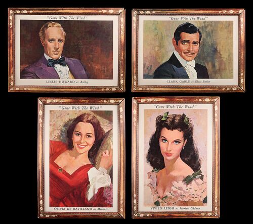 Lot #207 - GONE WITH THE WIND (1939) - Group of Four US Cinema Foyer Standees, 1947
