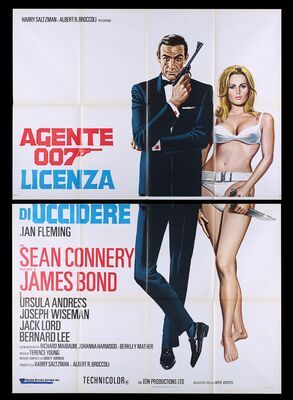 Lot #208 - JAMES BOND: DR. NO (1962) - Italian Two-Panel (4-Fogli), 1971