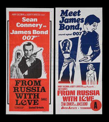 Lot #247 - JAMES BOND: FROM RUSSIA WITH LOVE (1963) - Carter-Jones Collection: Two Australian Daybills, 1963/1970's