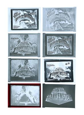 Lot #271 - ANDY WARHOL'S FLESH FOR FRANKENSTEIN (1975), BLOOD FOR DRACULA (1974) - FEREF ARCHIVE: Original Poster Concept Negatives