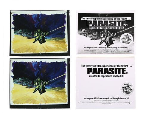 Lot #298 - PARASITE (1982) - FEREF ARCHIVE: Original Poster Concept Transparencies and Photos