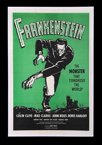 Lot #319 - FRANKENSTEIN (1931) - Bryan Fuller Collection: US One-Sheet, 1960s