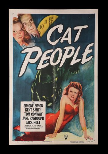 Lot #326 - CAT PEOPLE (1942) - Bryan Fuller Collection: US One-Sheet, 1952