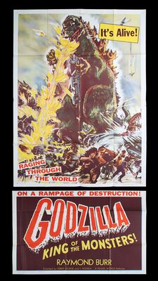 Lot #327 - GODZILLA (1954) - Bryan Fuller Collection: US Three-Sheet, 1956