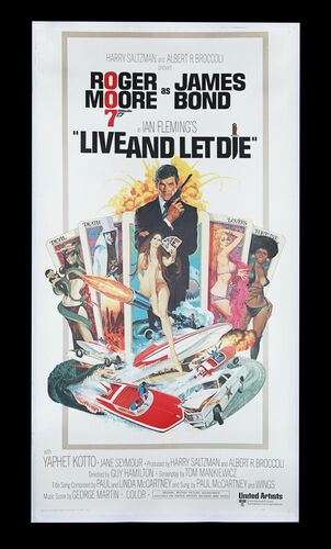 Lot #337 - JAMES BOND: LIVE AND LET DIE (1973) - Bryan Fuller Collection: US Three-Sheet, 1973