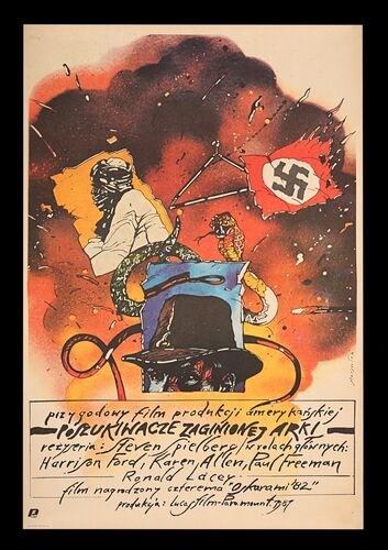 Lot #355 - RAIDERS OF THE LOST ARK (1981) - Bryan Fuller Collection: Polish One-Sheet, 1983