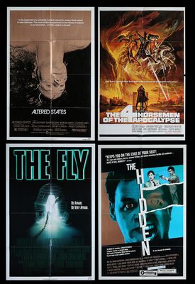 Lot #398 - ALTERED STATES (1980), THE FLY (1986), THE HIDDEN (1987), FOUR HORSEMEN OF THE APOCALYPSE (1962) - Four US One-Sheets, 1961, 1980, 1986, 1987