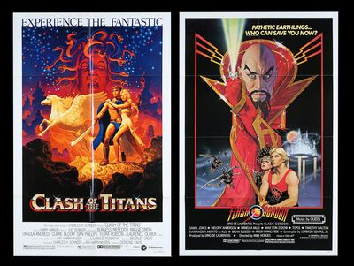 Lot #422 - FLASH GORDON (1980) AND CLASH OF THE TITANS (1981) - Two US One-Sheets, 1980, 1981