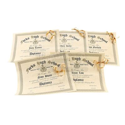 THE TWILIGHT SAGA: ECLIPSE (2010) - Set of Five Forks High School Diplomas