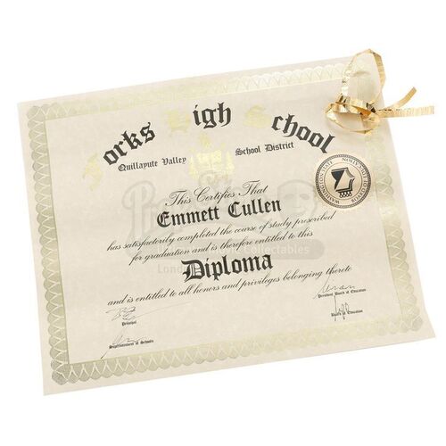 THE TWILIGHT SAGA: ECLIPSE (2010) - Emmett Cullen's High School Diploma