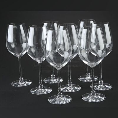 THE TWILIGHT SAGA: BREAKING DAWN PART 1 (2011) - Set of Eight Bella & Edward's Wedding Wine Glasses
