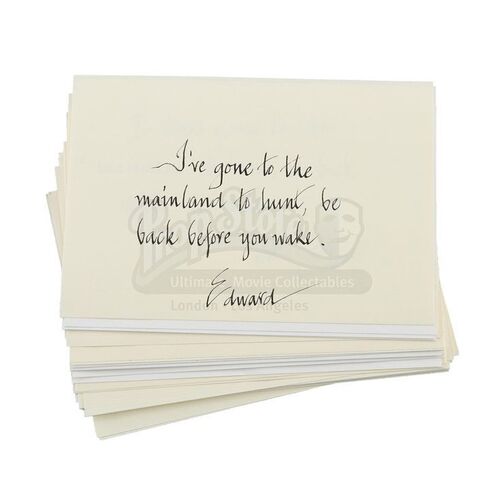THE TWILIGHT SAGA: BREAKING DAWN PART 1 (2011) - Edward Cullen's Honeymoon Lettering Samples