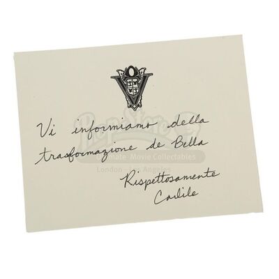 THE TWILIGHT SAGA: BREAKING DAWN PART 1 (2011) - Dr. Carlisle Cullen's Volturi Note