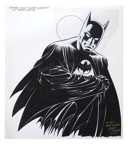 Lot # 31: BATMAN (1989) - Hand-Drawn and Signed Jerry Ordway Comic Book Adaptation Display Artwork