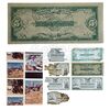 Lot # 47: BUTCH CASSIDY AND THE SUNDANCE KID (1969) - Paul Newman, Robert Redford, and Other Cast-Signed Burnt Robbery Bill with Additional Bills and Continuity Photo Scans