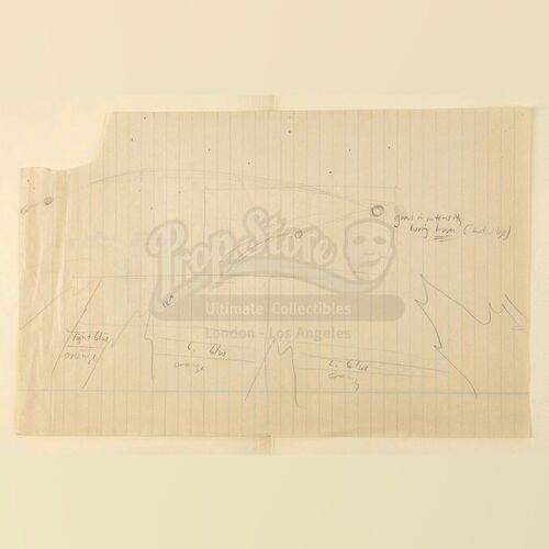 Lot # 67: E.T. THE EXTRA-TERRESTRIAL (1982) - Hand-Drawn Steven Spielberg VFX Shot Concept Sketch