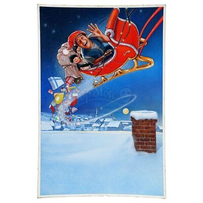 Lot # 73: ERNEST SAVES CHRISTMAS (1988) - Hand-Painted One-Sheet Artwork