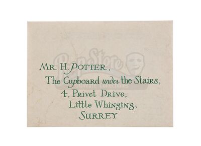 Lot # 106: HARRY POTTER AND THE SORCERER'S STONE (2001) - Harry Potter's (Daniel Radcliffe) Hero Hogwarts Acceptance Letter