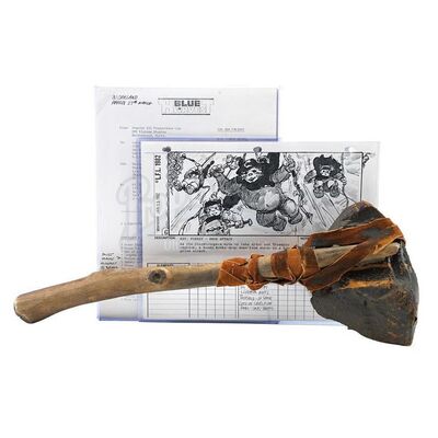 Lot # 320: STAR WARS - EP VI - RETURN OF THE JEDI (1983) - Ewok Axe with Storyboards and Manifests