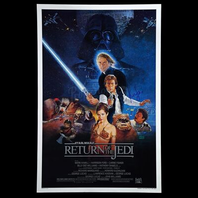 Lot # 333: STAR WARS - EP VI - RETURN OF THE JEDI (1983) - Harrison Ford-Signed Rolled Style "B" One-Sheet