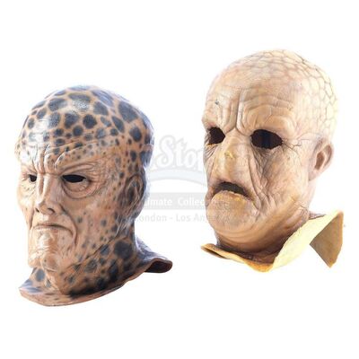Lot # 485: BABYLON 5 (T.V. SERIES, 1993 - 1998) - Fashar (Kim Strauss) and Narn Masks