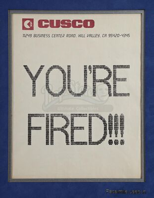 Lot # 490: BACK TO THE FUTURE PART II (1989) - Marty McFly's (Michael J. Fox) Framed Termination Fax