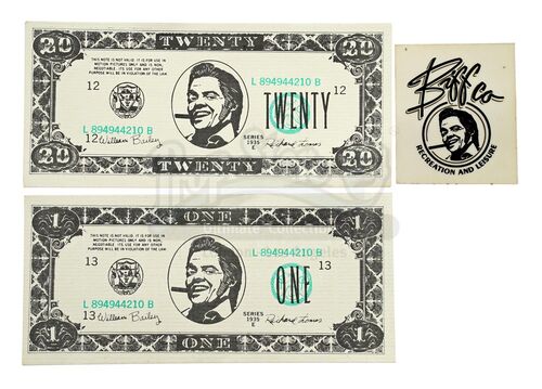 Lot # 491: BACK TO THE FUTURE PART II (1989) - Two Biffco Currency Notes and Biffco Sticker