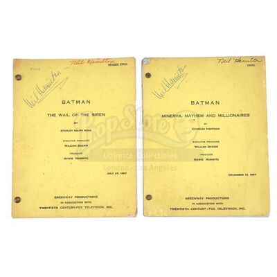 Lot # 500: BATMAN (T.V. SERIES, 1966 - 1968) - Neil Hamilton's "The Wail of the Siren" and "Minerva, Mayhem and Millionaires" Scripts