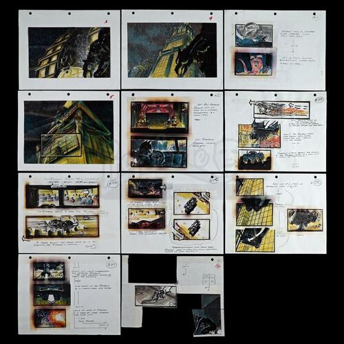 Lot # 508: BATMAN RETURNS (1992) - 11 Hand-Drawn Storyboards