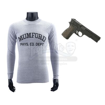 Lot # 528: BEVERLY HILLS COP (1984)/BEVERLY HILLS COP II (1987) - Axel Foley's (Eddie Murphy) Gun and "Mumford" T-Shirt