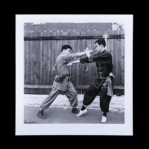 Lot # 556: BRUCE LEE - Limited-edition Bruce Lee 'Leopard Fist' Print Autographed by Taky Kimura