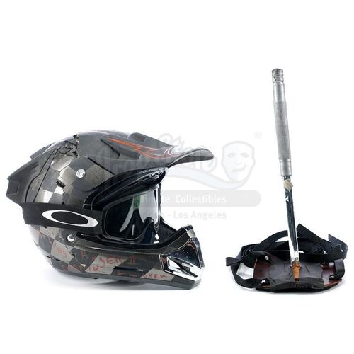 Lot # 566: CHARLIE'S ANGELS: FULL THROTTLE (2003) - Thin Man's (Crispin Glover) SFX Helmet and Seamus O'Grady's (Justin Theroux) SFX Sword