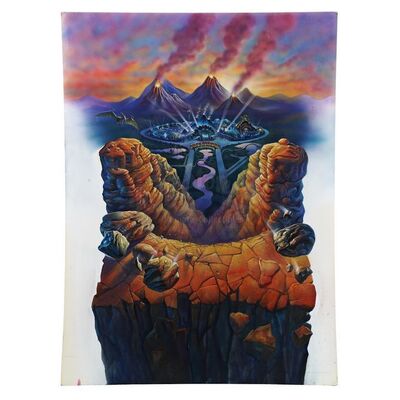 Lot # 577: CLIFFORD (1994) - Hand-Painted Dinosaur World Poster Concept Illustration