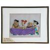 Lot # 677: THE FLINTSTONES (T.V. SERIES, 1960 - 1966) - Flintstones and Rubbles Hand-Painted Animation Cel