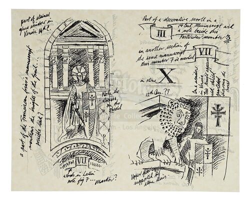 Lot # 776: INDIANA JONES & THE LAST CRUSADE (1989) - Production-Made "Venice Library" Grail Diary Page
