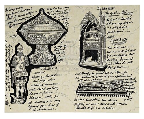 Lot # 779: INDIANA JONES & THE LAST CRUSADE (1989) - Production-Made "Knight's Catacombs" Grail Diary Page