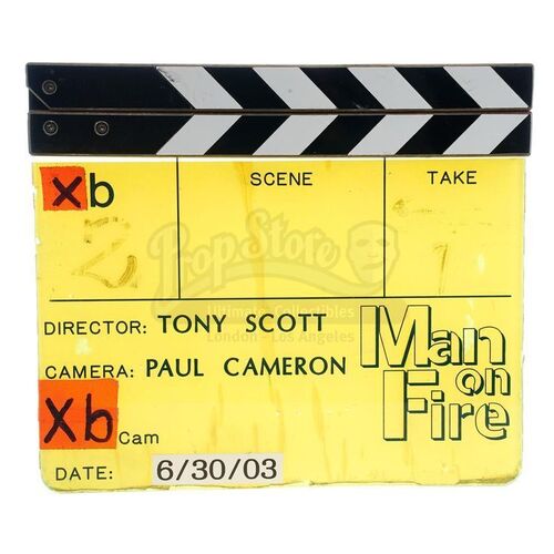 Lot # 858: MAN ON FIRE (2004) - "B" Camera Clapperboard
