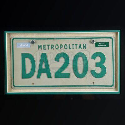 Lot # 869: THE MATRIX RELOADED (2003) - Trinity's (Carrie-Anne Moss) Cadillac CTS License Plate Display