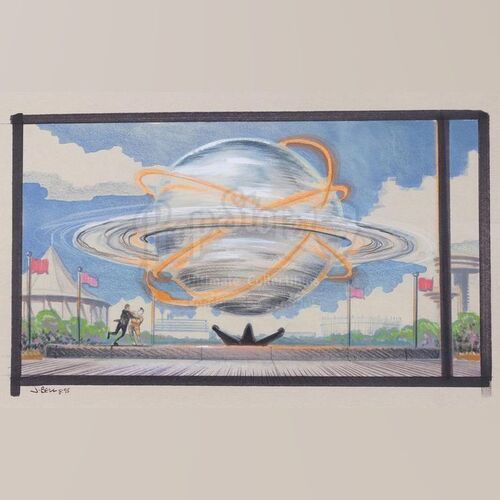 Lot # 876: MEN IN BLACK (1997) - Hand-Illustrated John Bell Bug Ship Concept Art