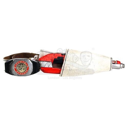 Lot # 889: MIGHTY MORPHIN' POWER RANGERS (T.V. SERIES, 1993 - 1996) - Black Ranger Belt with Morpher Buckle and Holstered Blaster