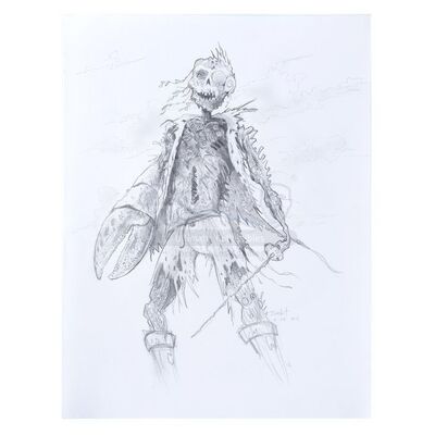 Lot # 958: PIRATES OF THE CARIBBEAN: DEAD MAN'S CHEST (2006) - Hand-Drawn James Ward Byrkit Davy Jones Concept Artwork