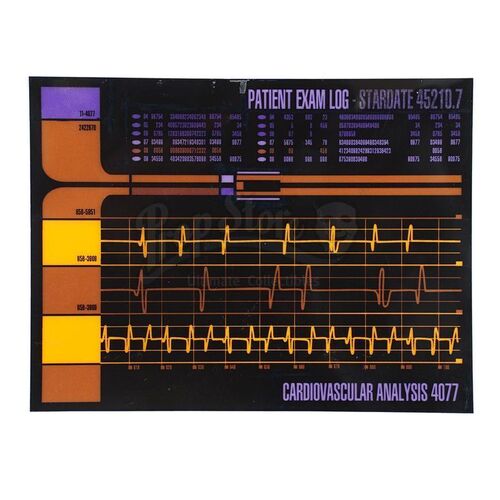 Lot # 1065: STAR TREK: THE NEXT GENERATION (T.V. SERIES, 1987 - 1994) - Medical LCARS Panel of Jean-Luc Picard's (Patrick Stewart) Heart Rate