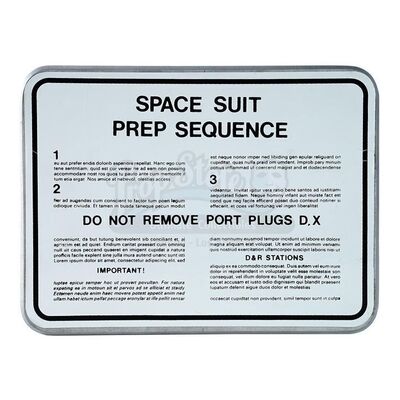 Lot # 1086: STAR TREK: THE MOTION PICTURE (1979) - Space Suit Prep Sequence Sign