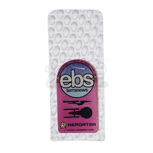 Lot # 1096: STAR TREK: GENERATIONS (1994) - J. Jonah Jameson EBS Terranews ID Badge