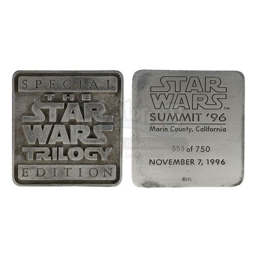 Lot # 1116: STAR WARS: ORIGINAL TRILOGY - 1996 Star Wars Summit "The Star Wars Trilogy Special Edition" Paperweight