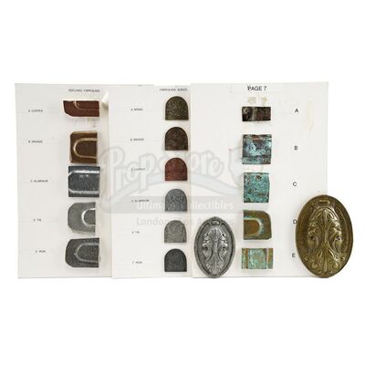 Lot # 1139: STAR WARS - EP III - REVENGE OF THE SITH (2005) - Wookiee Belt Buckle and Helmet Scale Samples