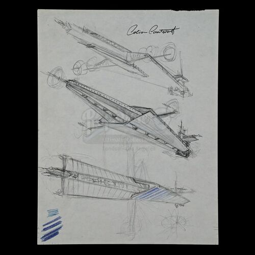 Lot # 1147: STAR WARS - EP IV - A NEW HOPE (1977) - Hand-Drawn Early Star Destroyer Concept by Colin Cantwell