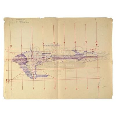 Lot # 1177: STAR WARS - EP V - THE EMPIRE STRIKES BACK (1980) - Printed Nebulon-B Frigate Illustration